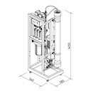 Omgekeerde Osmosesysteem MO-6500 (250L per uur) schematische tekening