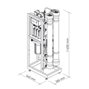 Omgekeerde osmosesysteem MO-12000 500L per uur afmetingen schematisch