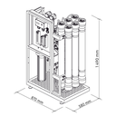 Omgekeerde Osmosesysteem MO-36000 (1500L per uur) afmetingen