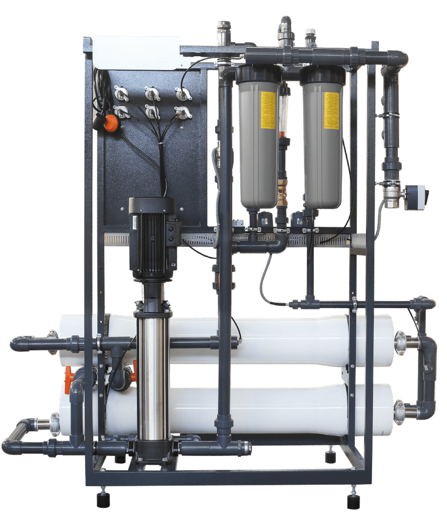 Omgekeerde osmosesysteem MO-2 2000L per uur achteraanzicht