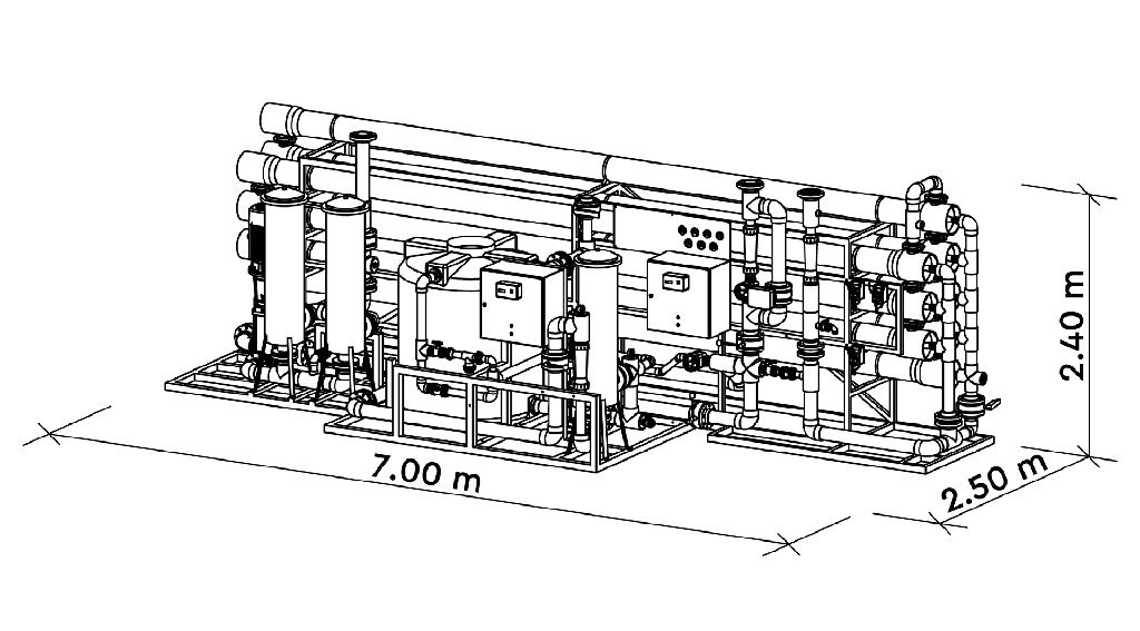 Omgekeerde osmosesysteem MO-48 48.000L per uur